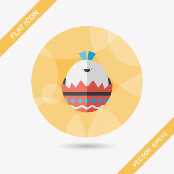 Huevo de Pascua icono plano con sombra larga, eps10 — Vector de stock