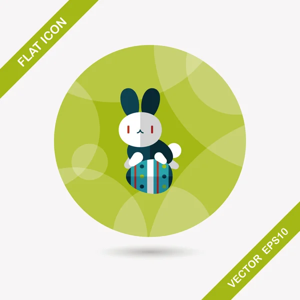 Easter bunny platte pictogram met lange schaduw, eps10 — Stockvector