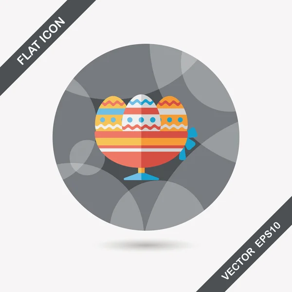 Easter egg flat icon with long shadow,eps10 — Stock Vector