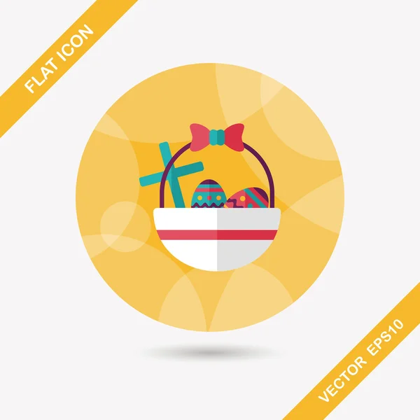Uovo di Pasqua icona piatta con lunga ombra, eps10 — Vettoriale Stock