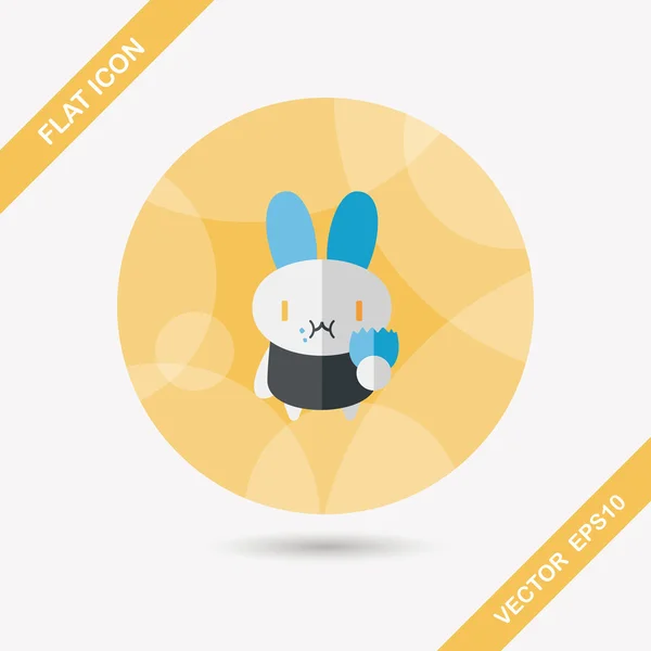 Easter bunny flat icon com sombra longa, eps10 — Vetor de Stock