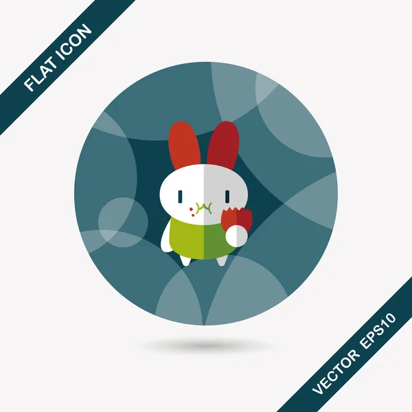 Easter bunny platte pictogram met lange schaduw, eps10 — Stockvector