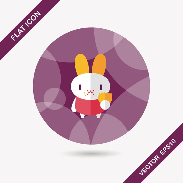 Easter bunny flat ikonen med långa skugga, eps10 — Stock vektor