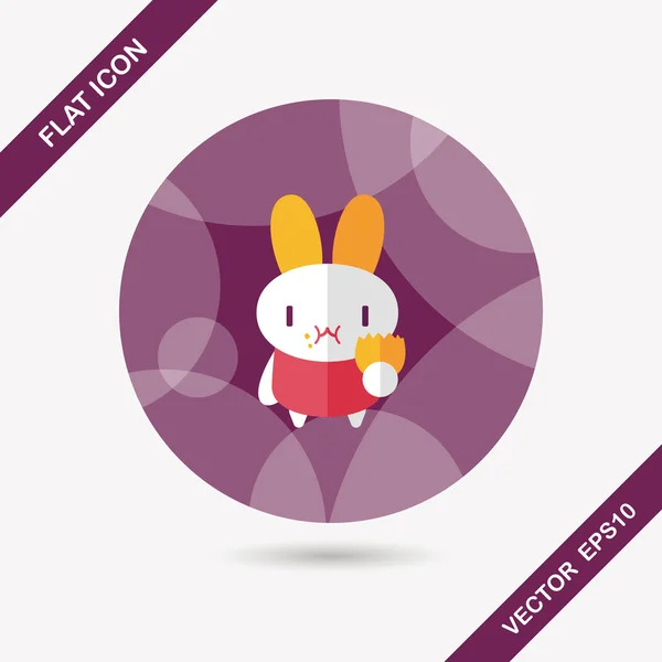 Easter bunny platte pictogram met lange schaduw, eps10 — Stockvector