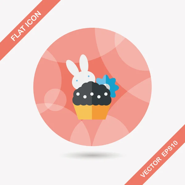 Easter bunny flat icon com sombra longa, eps10 — Vetor de Stock