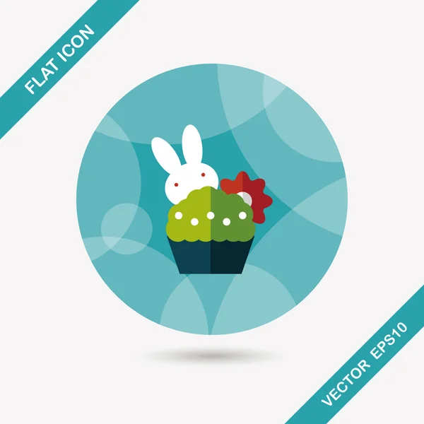 Easter bunny platte pictogram met lange schaduw, eps10 — Stockvector