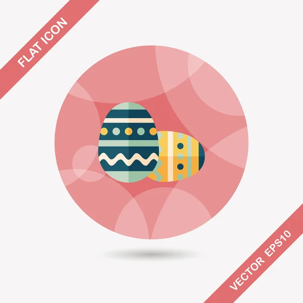 Easter egg flat icon with long shadow,eps10 — Stock Vector