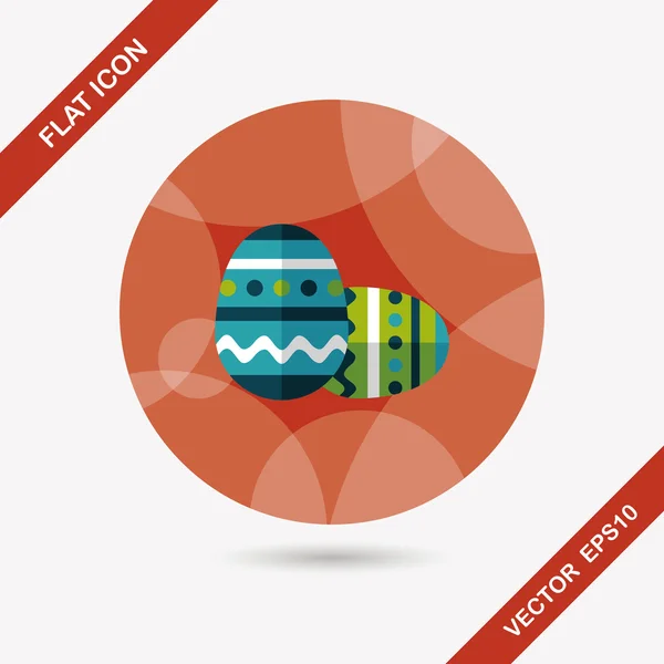 Easter egg flat icon with long shadow,eps10 — Stock Vector