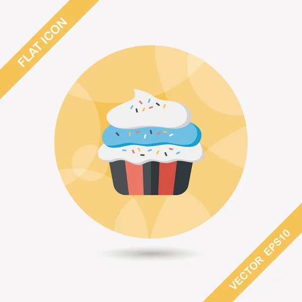 Cupcake platte pictogram met lange schaduw, eps10 — Stockvector