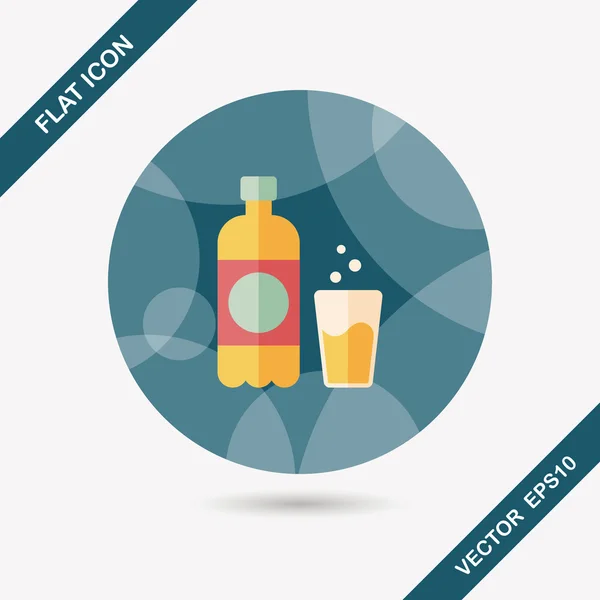 Bebida gaseosa icono plano con sombra larga, eps10 — Vector de stock