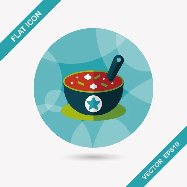 Sopa icono plano con sombra larga, eps10 — Vector de stock