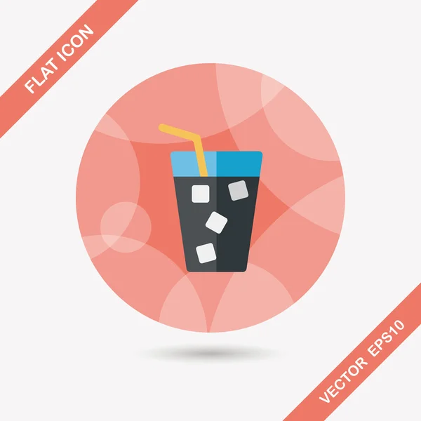 Frisdrank drinken platte pictogram met lange schaduw, eps10 — Stockvector