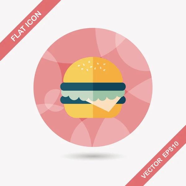 Sandwich flat icon with long shadow,eps10 — Stock Vector