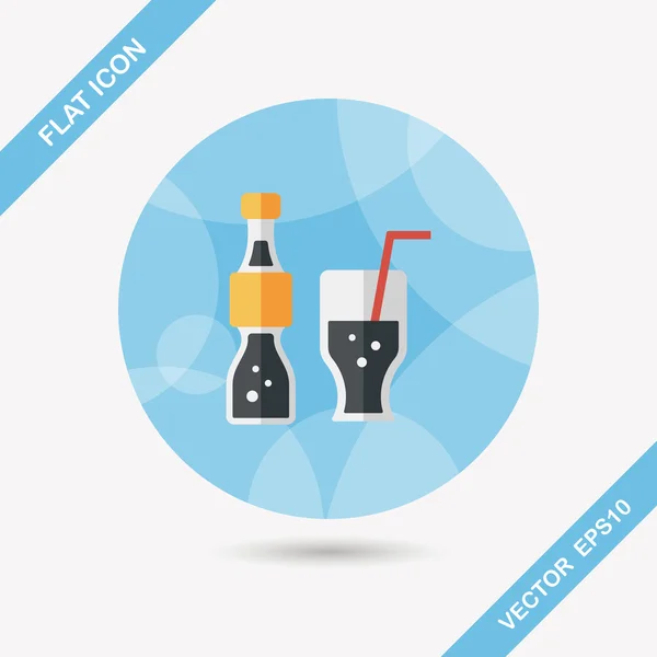 Frisdrank drinken platte pictogram met lange schaduw, eps10 — Stockvector