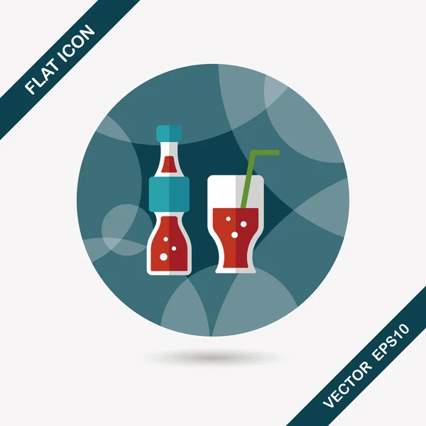 Frisdrank drinken platte pictogram met lange schaduw, eps10 — Stockvector