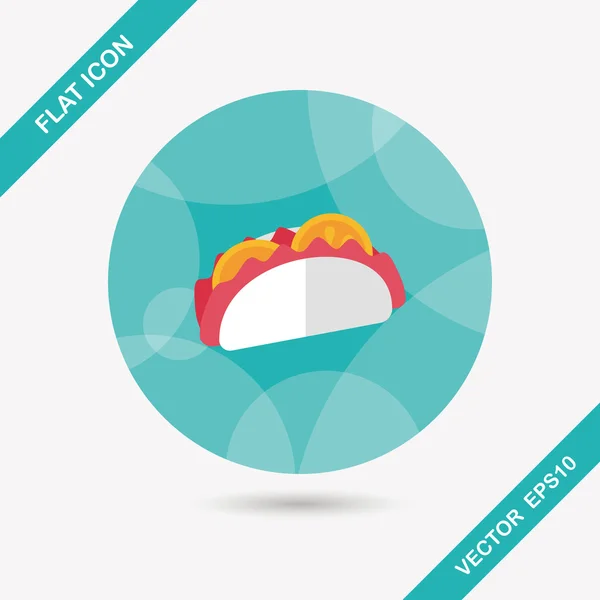 Flat sandwich-ikon med lang skygge, eps10 – stockvektor