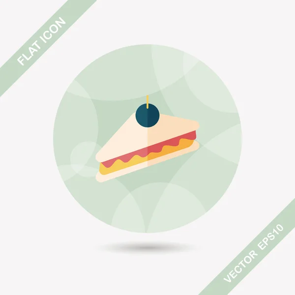 De platte pictogram sandwich met lange schaduw, eps10 — Stockvector