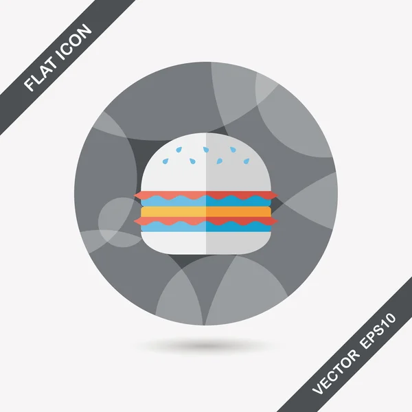 Sandwich-Ikone mit langem Schatten, Eps10 — Stockvektor