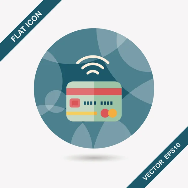 Creditcard platte pictogram met lange schaduw, eps10 — Stockvector