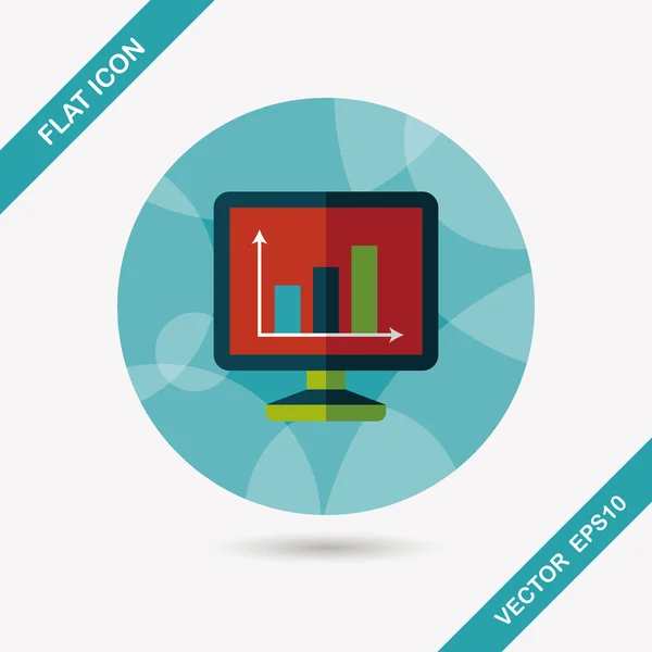 Business diagram flat ikonen med långa skugga, eps10 — Stock vektor