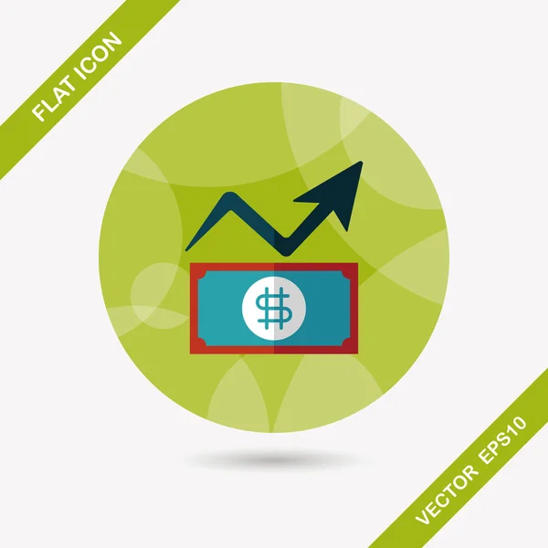 Geschäftsdiagramm flache Ikone mit langem Schatten, Eps10 — Stockvektor
