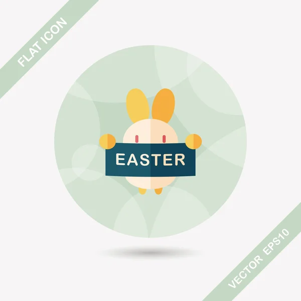 Easter bunny flat icon with long shadow,eps10 — Stock Vector