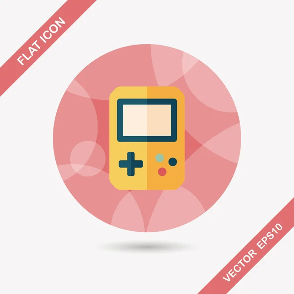 Handheld game consoles flat icon with long shadow,eps10 — Stock Vector