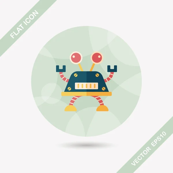 Robot flat icon with long shadow,eps10 — Stock Vector