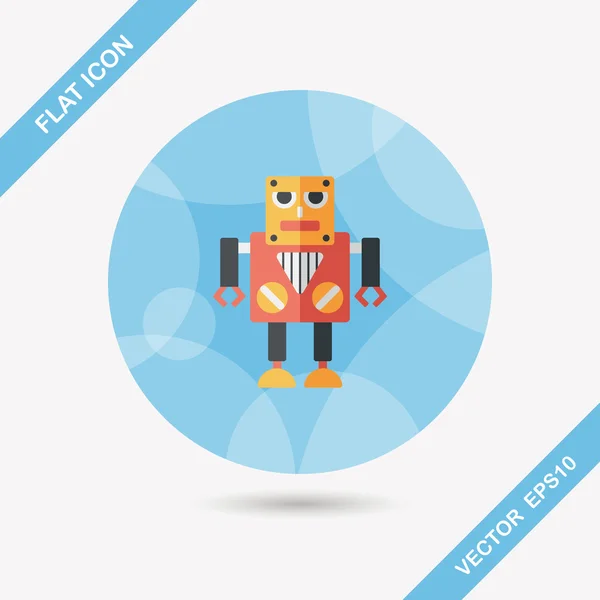 Robot flat icon with long shadow,eps10 — Stock Vector