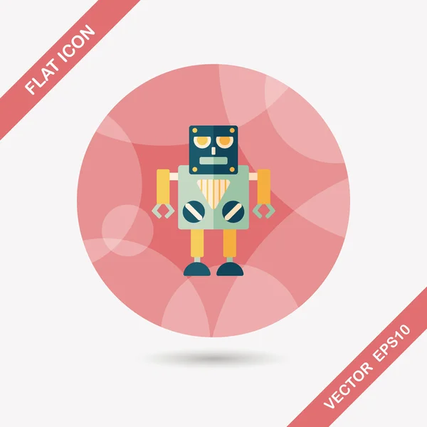 Robot icono plano con sombra larga, eps10 — Vector de stock