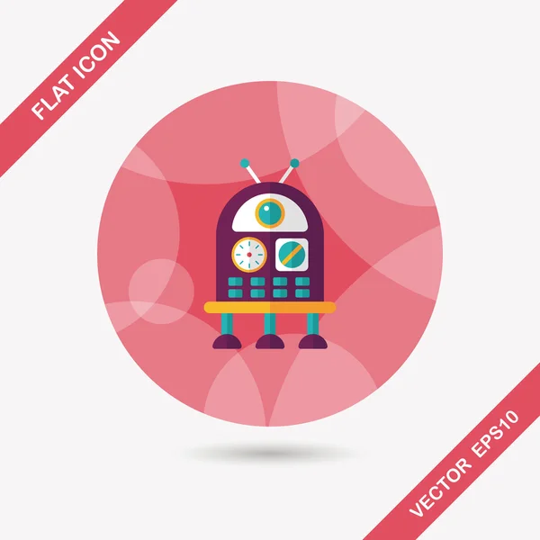 Robot icono plano con sombra larga, eps10 — Vector de stock