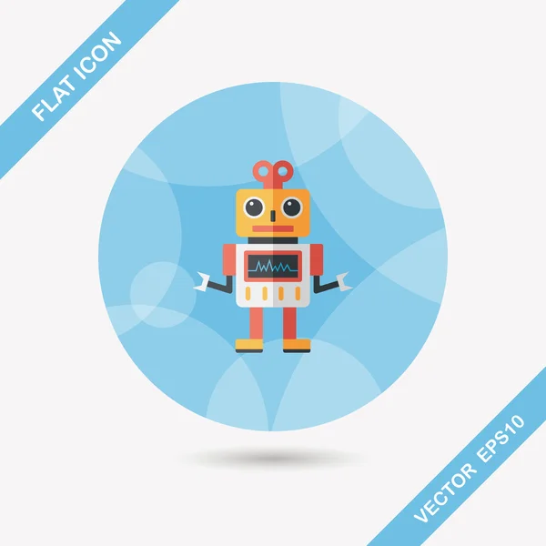 Robot flat icon with long shadow,eps10 — Stock Vector