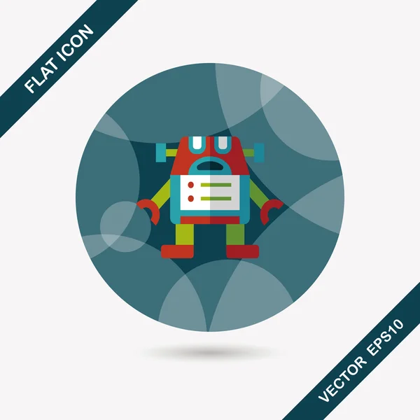 Robot icono plano con sombra larga, eps10 — Vector de stock