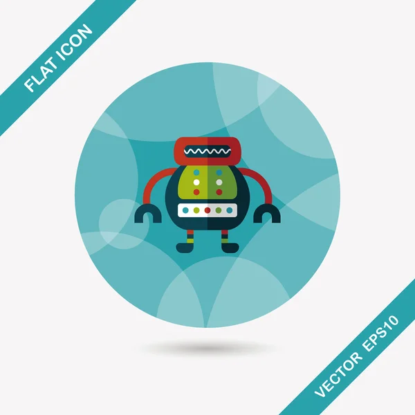 Robot icono plano con sombra larga, eps10 — Vector de stock