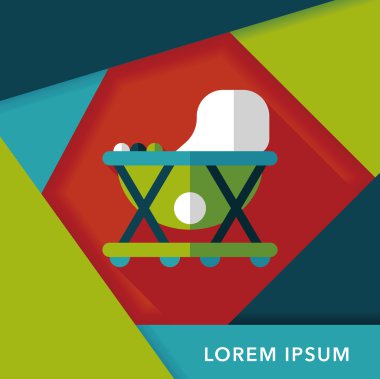 bebeğim walker düz simgesi ile uzun gölge, eps10