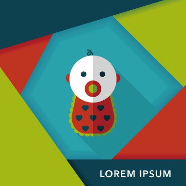 Bebek uzun gölge, eps 10 düz simgesi