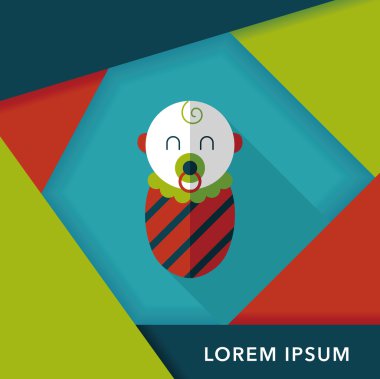 Bebek uzun gölge, eps10 düz simgesiyle