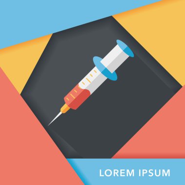 şırınga ile uzun gölge düz simgesi 