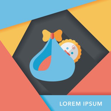 Bebek uzun gölge, eps10 düz simgesiyle