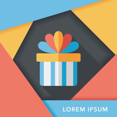 Uzun Gölge, eps10 hediye düz simgesi