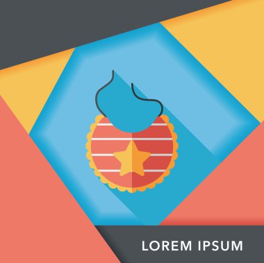 Bebek önlük uzun gölge, eps10 düz simgesiyle