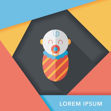 Bebek uzun gölge, eps10 düz simgesiyle