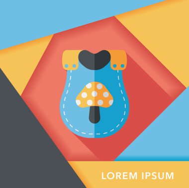 Bebek önlüğü uzun gölge, eps 10 düz simgesiyle