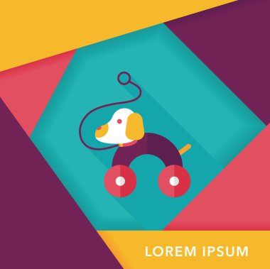 oyuncak köpek uzun gölge, eps 10 düz simgesiyle