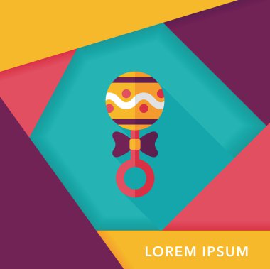 Bebek çıngırağı uzun gölge, eps 10 düz simgesiyle