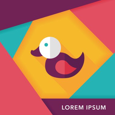 Uzun Gölge, eps 10 düz simge oyuncak ördek