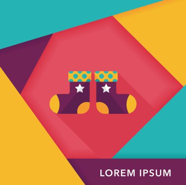 Bebek çorap uzun gölge, eps10 düz simgesiyle