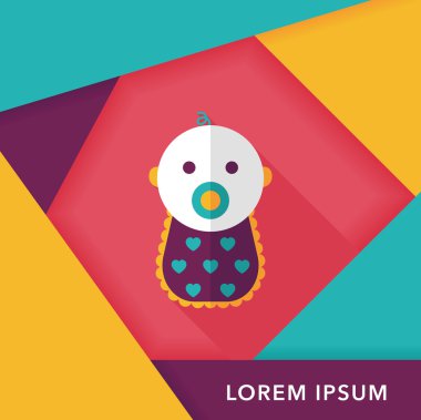 Bebek uzun gölge, eps 10 düz simgesi