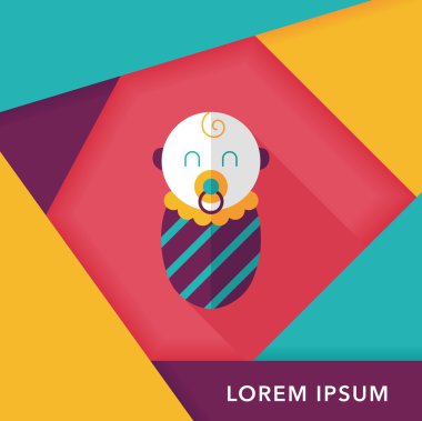 Bebek uzun gölge, eps10 düz simgesiyle