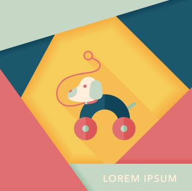 oyuncak köpek uzun gölge, eps 10 düz simgesiyle